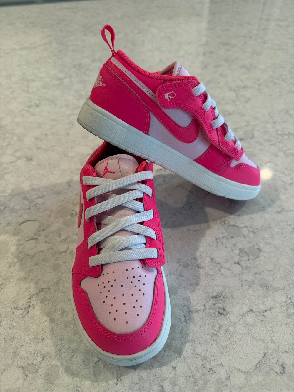 Nike Kids Pink and White Low-Top Sneakers